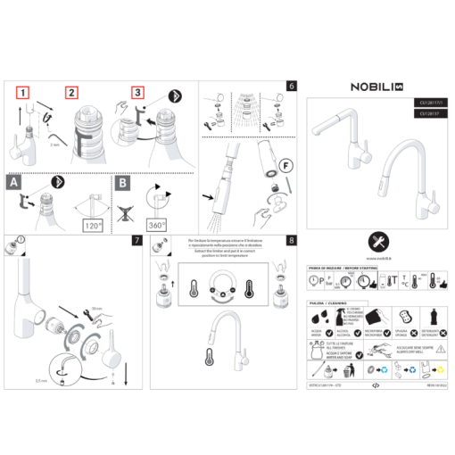 Vòi rửa bát NOBILI MANIA NB217B CU128117/1TA - 9