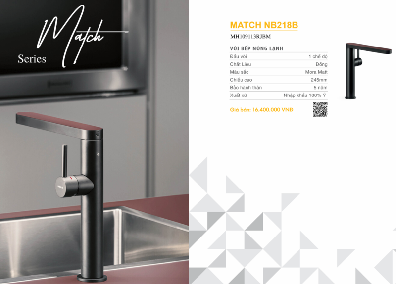 Vòi rửa bát NOBILI MATCH NB218B MH109113RJBM - 45 Vòi rửa bát NOBILI MATCH NB218B MH109113RJBM