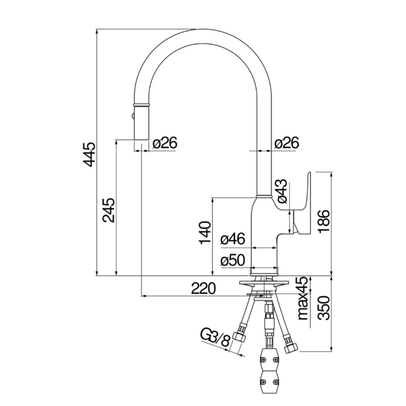 Vòi rửa bát NOBILI RING NB130LTB MP117137FLP - 31 Vòi rửa bát NOBILI RING NB130LTB MP117137FLP