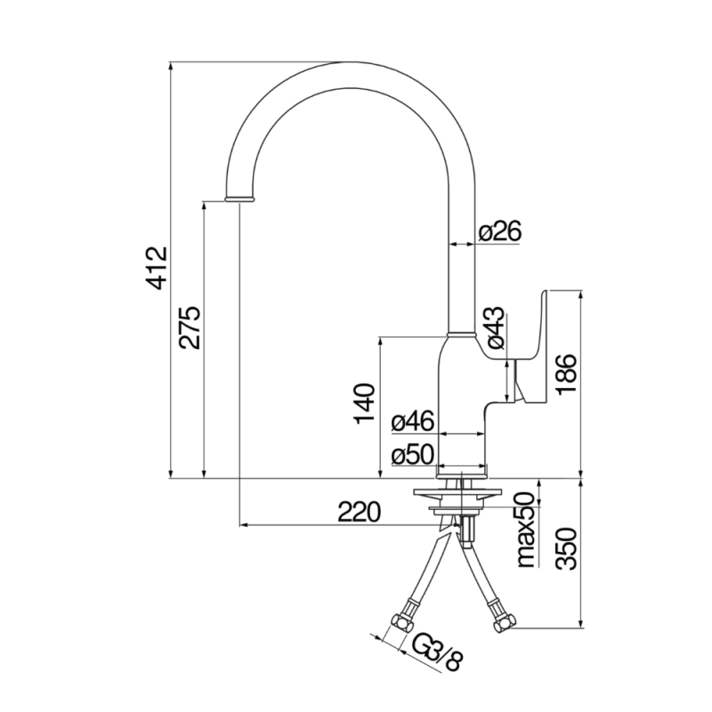 Vòi rửa bát NOBILI RING NB132 MP117133CR - 43 Vòi rửa bát NOBILI RING NB132 MP117133CR