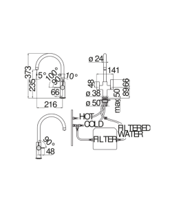 Vòi rửa bát NOBILI SORA NB164 FL96824/3VCR - 25