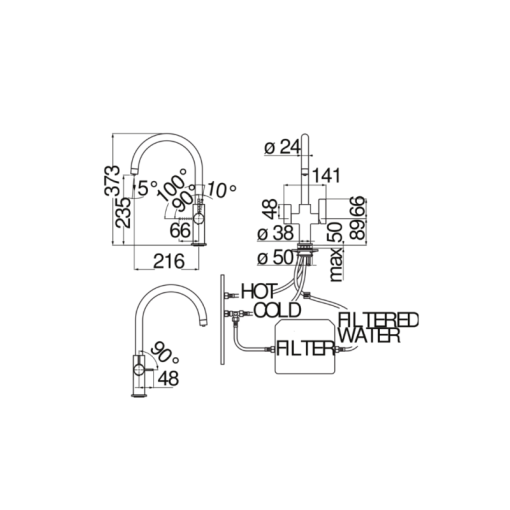 Vòi rửa bát NOBILI SORA NB164 FL96824/3VCR - 3