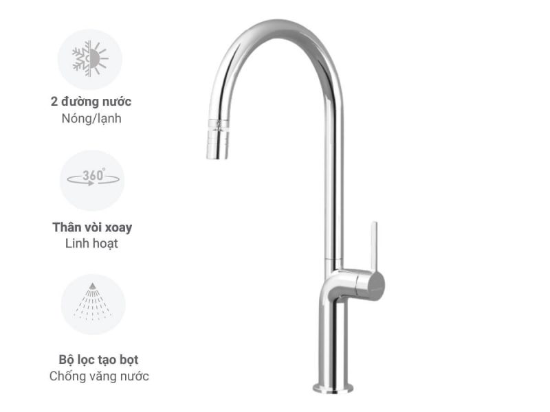 Vòi rửa chén Malloca K2202-CR - 16 Vòi rửa chén Malloca K2202-CR