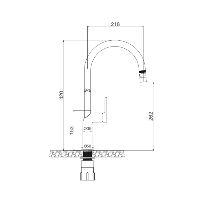 Vòi rửa chén Malloca K2202-CR - 15 Vòi rửa chén Malloca K2202-CR