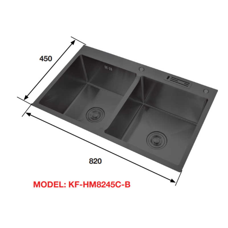 Chậu rửa bát KAFF KF-HM8245C-B - 6 Chậu rửa bát KAFF KF-HM8245C-B