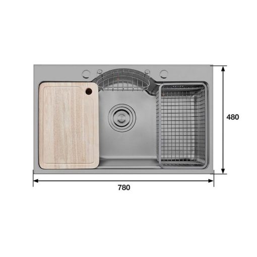 Chậu rửa bát KAFF KF-PS7848-B