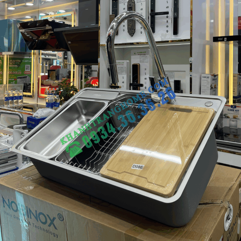 Chậu rửa bát NoBiNox LIKEN NL725D - 34 Chậu rửa bát NoBiNox LIKEN NL725D