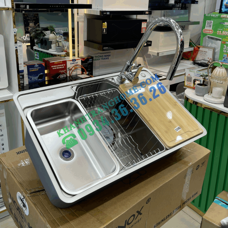 Chậu rửa bát NoBiNox LIKEN NL725D - 32 Chậu rửa bát NoBiNox LIKEN NL725D