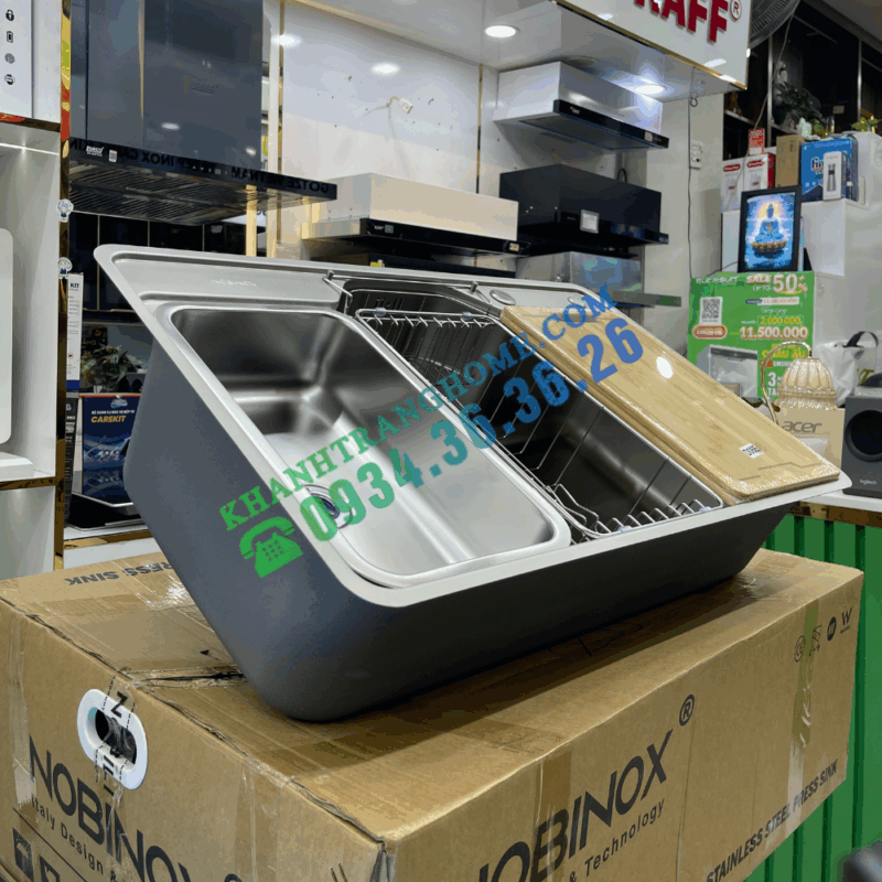 Chậu rửa bát NoBiNox LIKEN NL725D - 33 Chậu rửa bát NoBiNox LIKEN NL725D