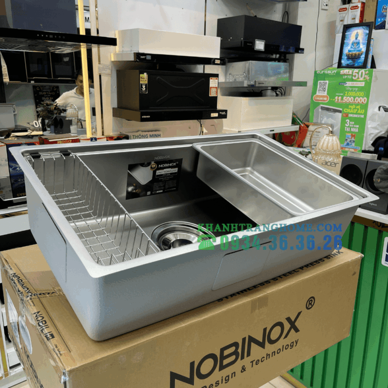 Chậu rửa bát NoBiNox ROSA NN974DT - 54 Chậu rửa bát NoBiNox ROSA NN974DT