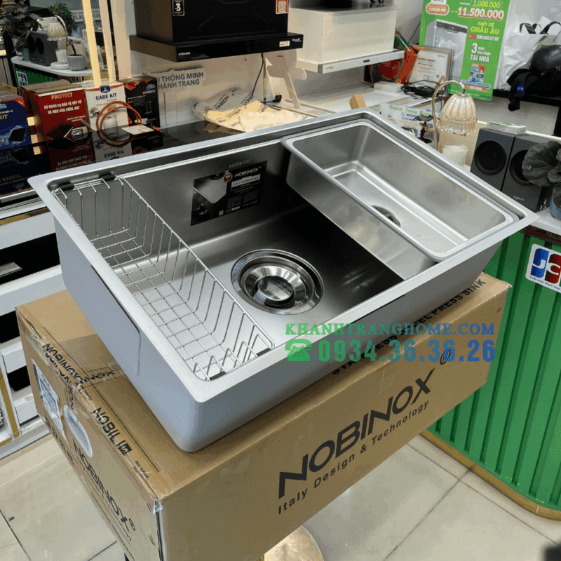 Chậu rửa bát NoBiNox ROSA NN974DT - 57 Chậu rửa bát NoBiNox ROSA NN974DT