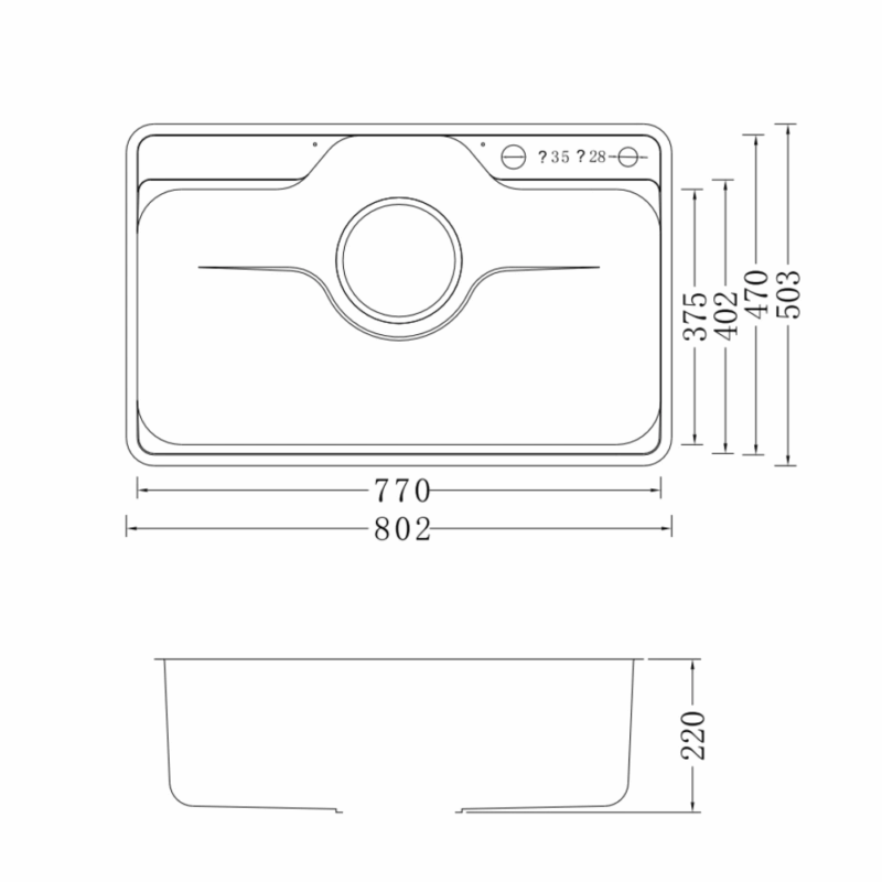 Chậu rửa bát NoBiNox LIKEN NL725D - 29 Chậu rửa bát NoBiNox LIKEN NL725D