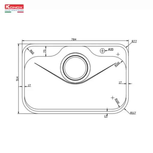 Chậu rửa bát KONOX TARI 7851SM