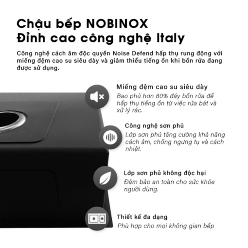 Chậu rửa bát NoBiNox HIGON NH905 - 9