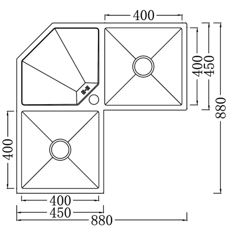 Chậu rửa bát NoBiNox LIKEN NL700 - 43 Chậu rửa bát NoBiNox LIKEN NL700