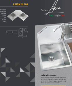 Chậu rửa bát NoBiNox LIKEN NL700 - 26 Chậu rửa bát NoBiNox LIKEN NL700 - 25