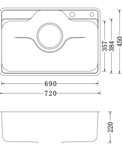 Chậu rửa bát NoBiNox LIKEN NL724D - 43