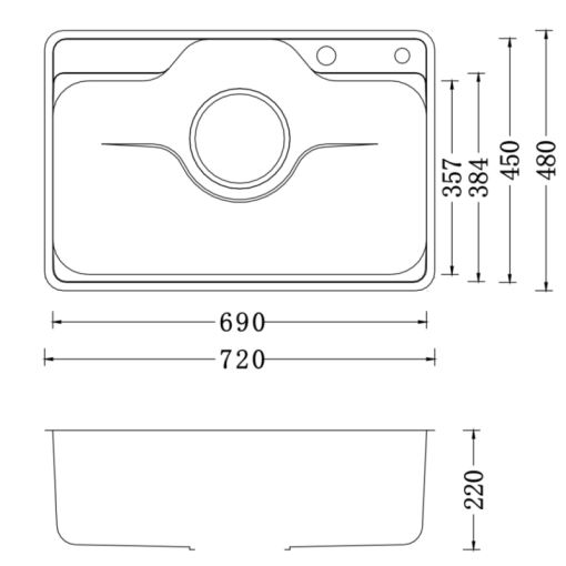 Chậu rửa bát NoBiNox LIKEN NL724D - 3