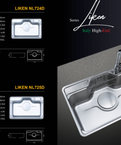 Chậu rửa bát NoBiNox LIKEN NL725D - 18 Chậu rửa bát NoBiNox LIKEN NL725D - 17