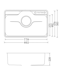 Chậu rửa bát NoBiNox LIKEN NL725D - 16 Chậu rửa bát NoBiNox LIKEN NL725D - 15