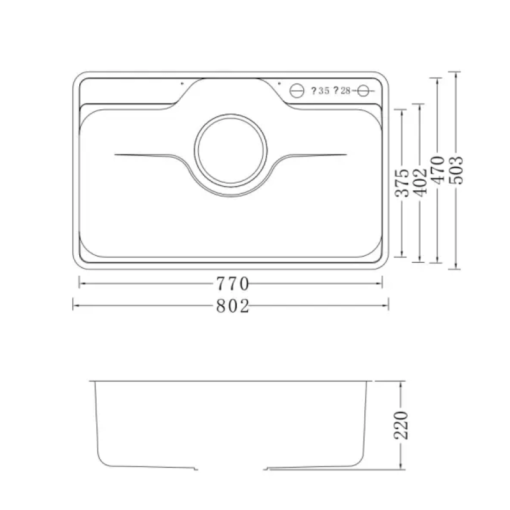 Chậu rửa bát NoBiNox LIKEN NL725D - 3