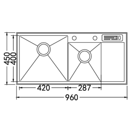 Chậu rửa bát NoBiNox LIKEN NL746 - 3