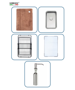 Chậu rửa bát NoBiNox LIRA NJ560D - 38 Chậu rửa bát NoBiNox LIRA NJ560D - 37