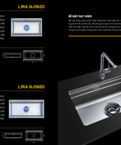 Chậu rửa bát NoBiNox LIRA NJ562D - 28 Chậu rửa bát NoBiNox LIRA NJ562D - 27
