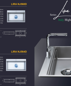 Chậu rửa bát NoBiNox LIRA NJ564D - 22 Chậu rửa bát NoBiNox LIRA NJ564D - 21