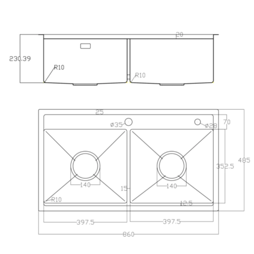 Chậu rửa bát NoBiNox LUMIA NJ508D - 3