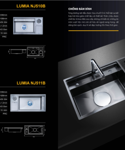 Chậu rửa bát NoBiNox LUMIA NJ510B - 26 Chậu rửa bát NoBiNox LUMIA NJ510B - 25