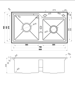 Chậu rửa bát NoBiNox LUMIA NJ513B - 18 Chậu rửa bát NoBiNox LUMIA NJ513B - 17