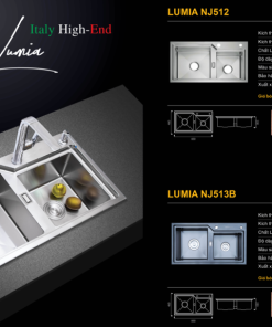 Chậu rửa bát NoBiNox LUMIA NJ513B - 20 Chậu rửa bát NoBiNox LUMIA NJ513B - 19