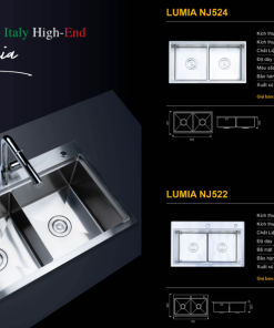 Chậu rửa bát NoBiNox LUMIA NJ524 - 24 Chậu rửa bát NoBiNox LUMIA NJ524 - 23