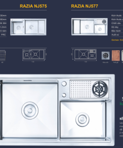 Chậu rửa bát NoBiNox RAZIA NJ575 - 26 Chậu rửa bát NoBiNox RAZIA NJ575 - 25