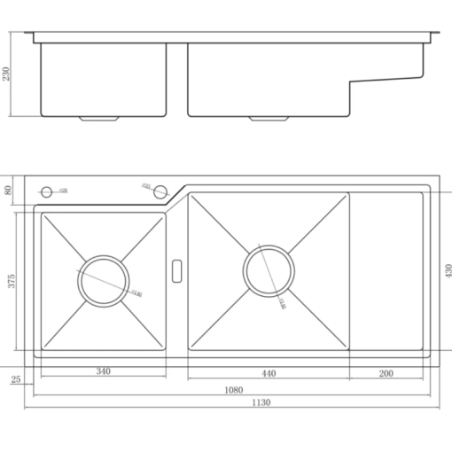 Chậu rửa bát NoBiNox RAZIA NJ575 - 3