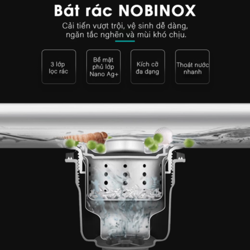 Chậu rửa bát NoBiNox RAZIA NJ575 - 11