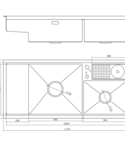 Chậu rửa bát NoBiNox RAZIA NJ577 - 32 Chậu rửa bát NoBiNox RAZIA NJ577 - 31