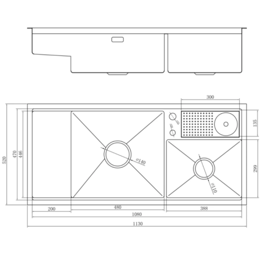 Chậu rửa bát NoBiNox RAZIA NJ577 - 3
