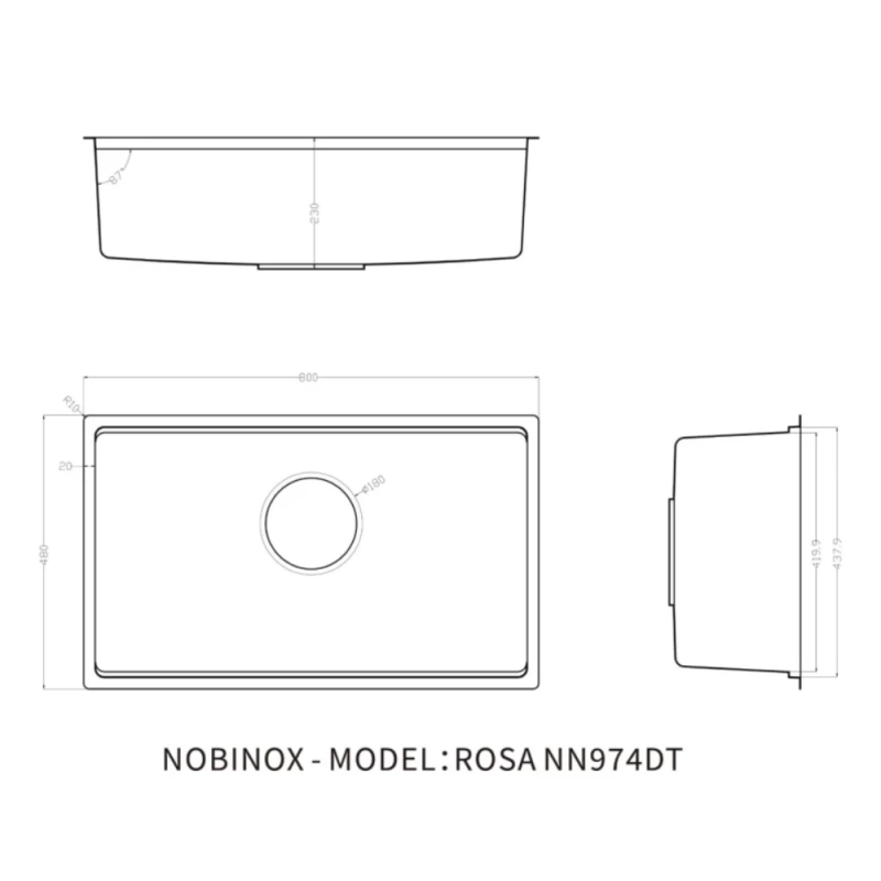 Chậu rửa bát NoBiNox ROSA NN974DT - 31 Chậu rửa bát NoBiNox ROSA NN974DT