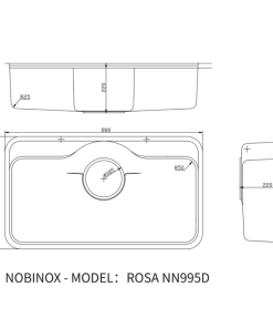 Chậu rửa bát NoBiNox ROSA NN995D - 13