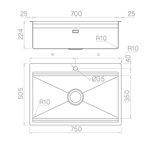 Chậu rửa bát NoBiNox TITANIUM NA805T - 3