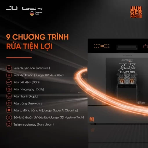 Máy rửa bát JUNGER Leopard DWJ-136-VG - 15