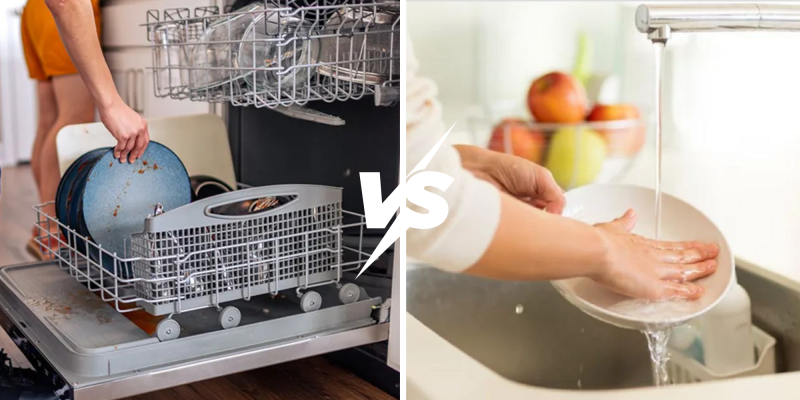 Máy rửa chén có tốn nước không? - 2 So sánh rửa bát bằng tay và rửa bát bằng máy
