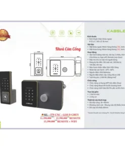 Khóa cửa cổng Kassler KL-579 CNC GOLD GREY REMOTE+WIFI - 9 Khóa cửa cổng Kassler KL-579 CNC GOLD GREY APP
