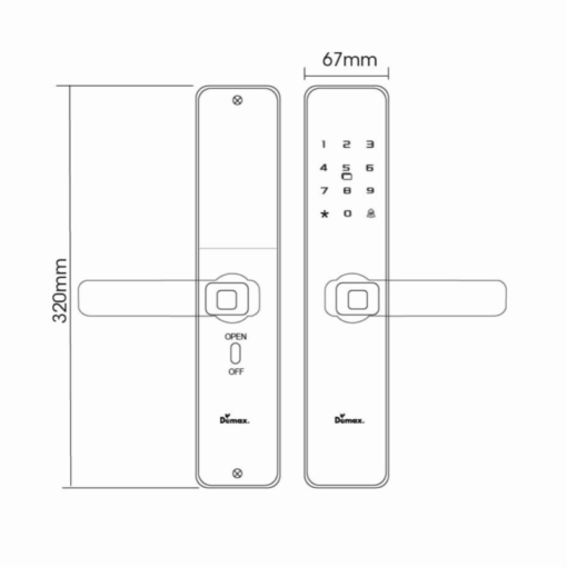 Khóa cửa gỗ DEMAX SL-C320 BL App Wifi