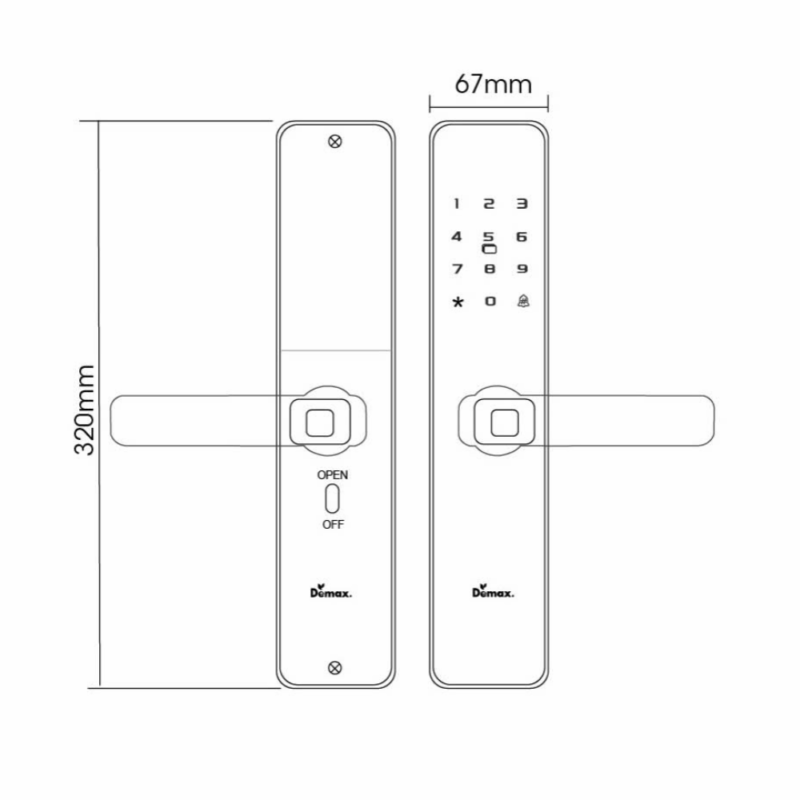 Khóa cửa gỗ DEMAX SL-C320 BL App Wifi - 8 Khóa cửa gỗ DEMAX SL-C320 BL App Wifi