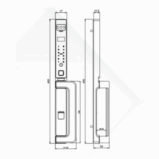 Khóa cửa nhôm Kassler KL-599 CNC-01 BLACK APP TUYA