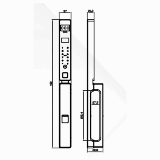 Khóa cửa nhôm Kassler KL-599 CNC-02 BLACK APP TUYA