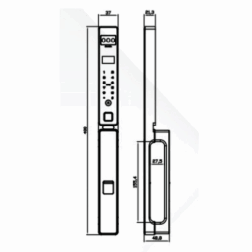 Khóa cửa nhôm Kassler KL-599 CNC-02 GREY APP TUYA